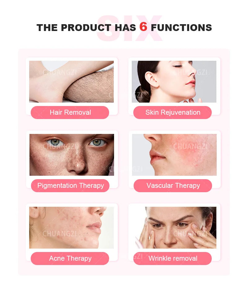 Beauty Salon 500000 Shots, Painless Laser, Permanent Hair Removal, Remove Color Spots Redblood Acne Photon Rejuvenation