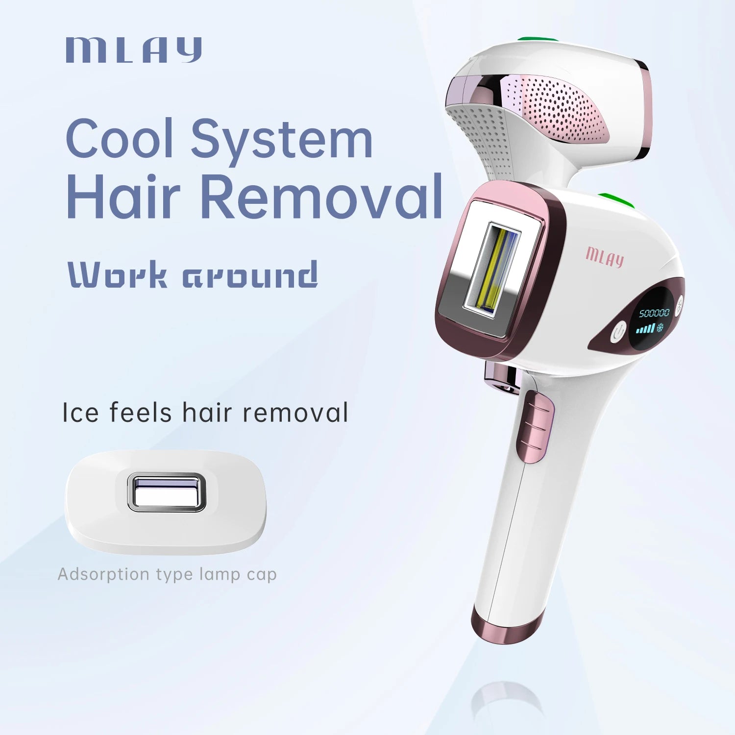 IPL Laser Hair Removal Machine, Ice Cool Permanent, Face Body Bikini Epilator, With 500000 Shots for Women, Men, Home Use