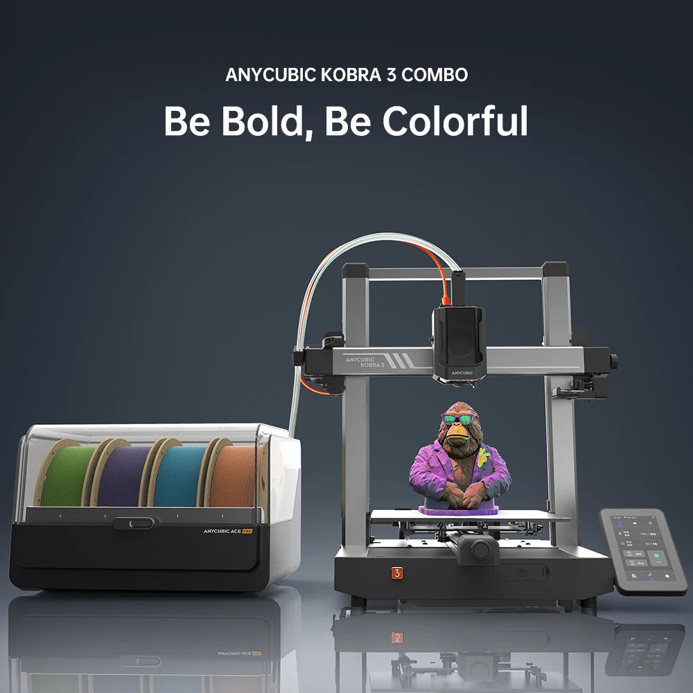 3 Combo Multi-Color FDM 3D Printer Max 600mm/s Printing Speed Build Size 250x250x260mm