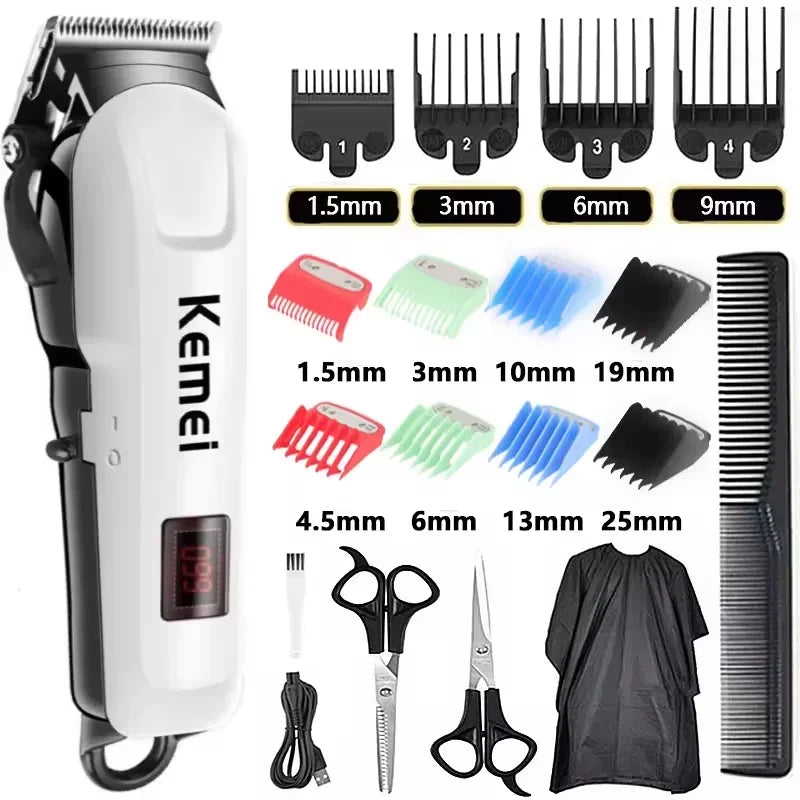 Electric Hair Clipper Hair Cut, Matching Wireless Trimmer, Professional Clipper Machine. Rechargeable Hair Cut Barber
