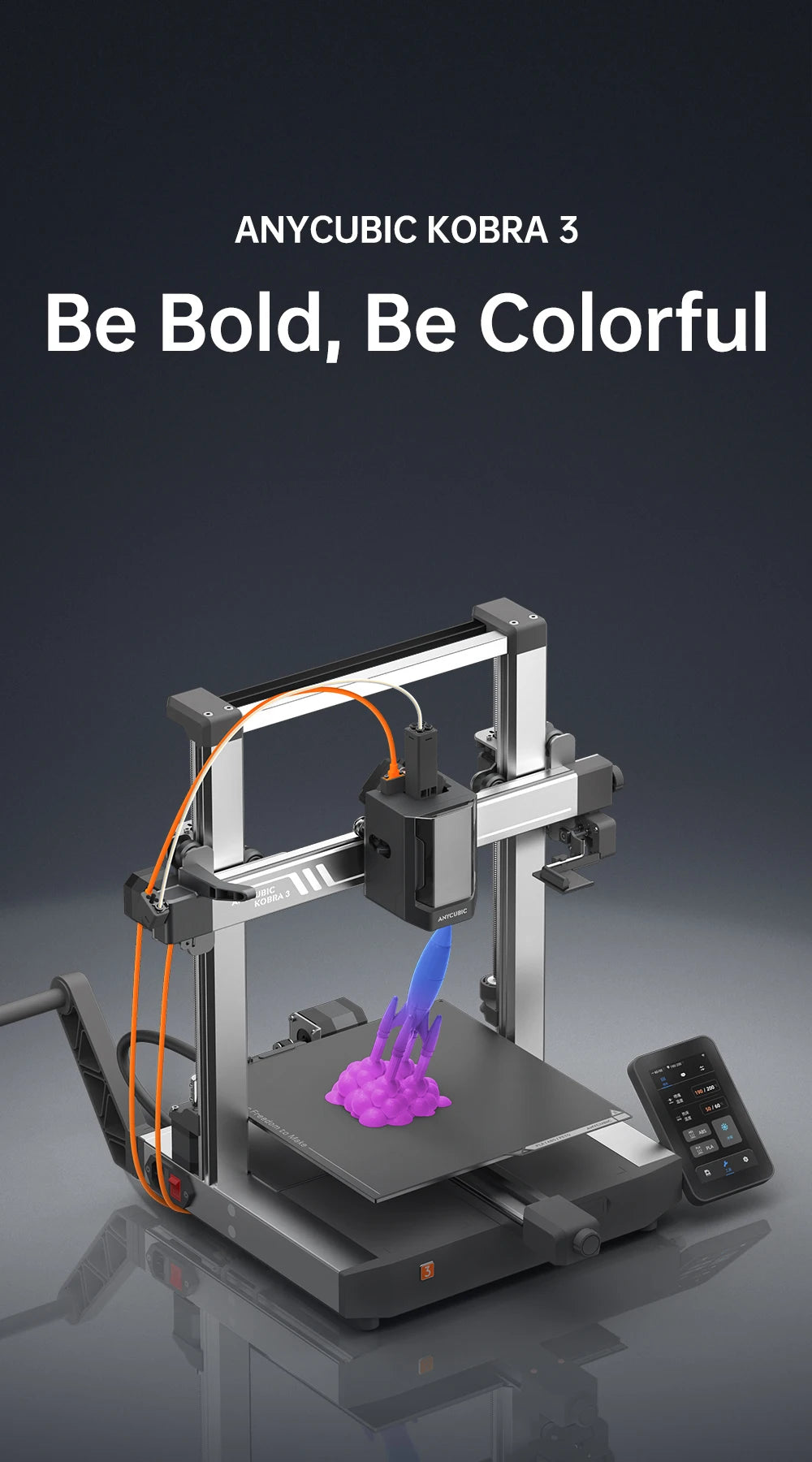 Kobra 3 600mm/s Max Print Speed FDM 3d Printer 25-Point Automatic Leveling With 9.8 x8.7 x 8.7inch Print Size