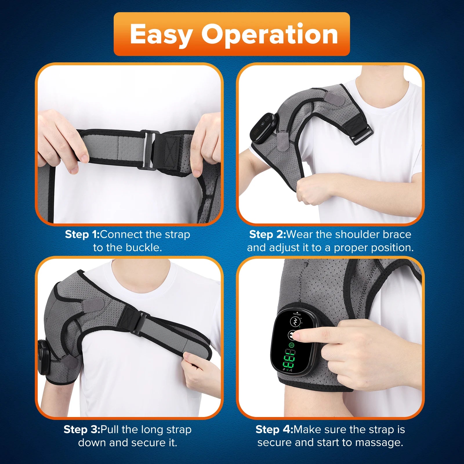 Electric Heating Pad, Shoulder Vibration Massager, Physiotherapy Arthritis, Joint Pain Relief Belt Elbow Support Brace Thermal Wrap
