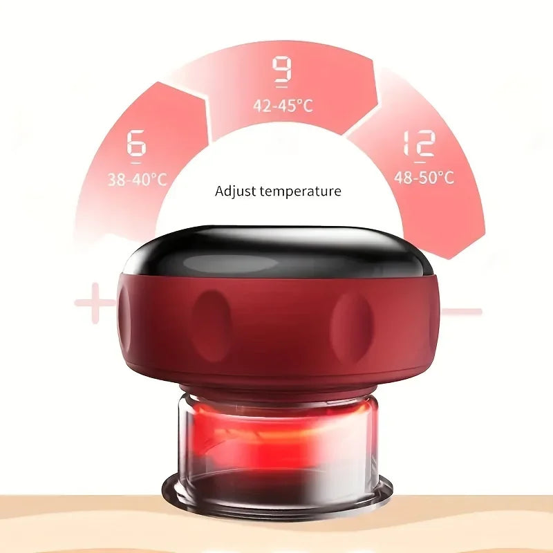 "Wireless Charging Intelligent Vacuum Cupping Device with High Suction & Hot Compress"
