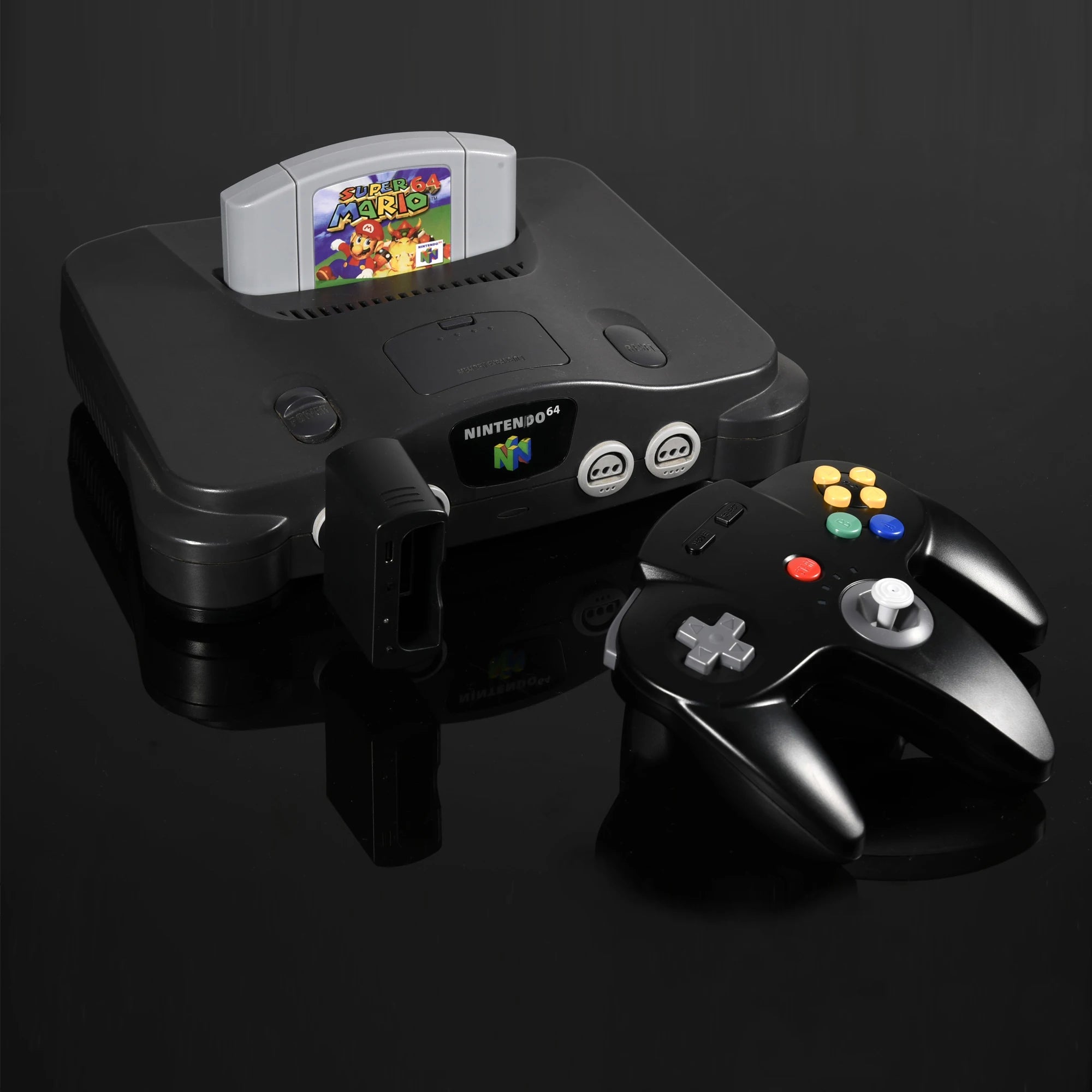 2.4 GHz Wireless N64 Controller Remote with USB & N64 Adapter for N64 Switch Online Windows PC Mac Raspberry Pi Built in Rumble