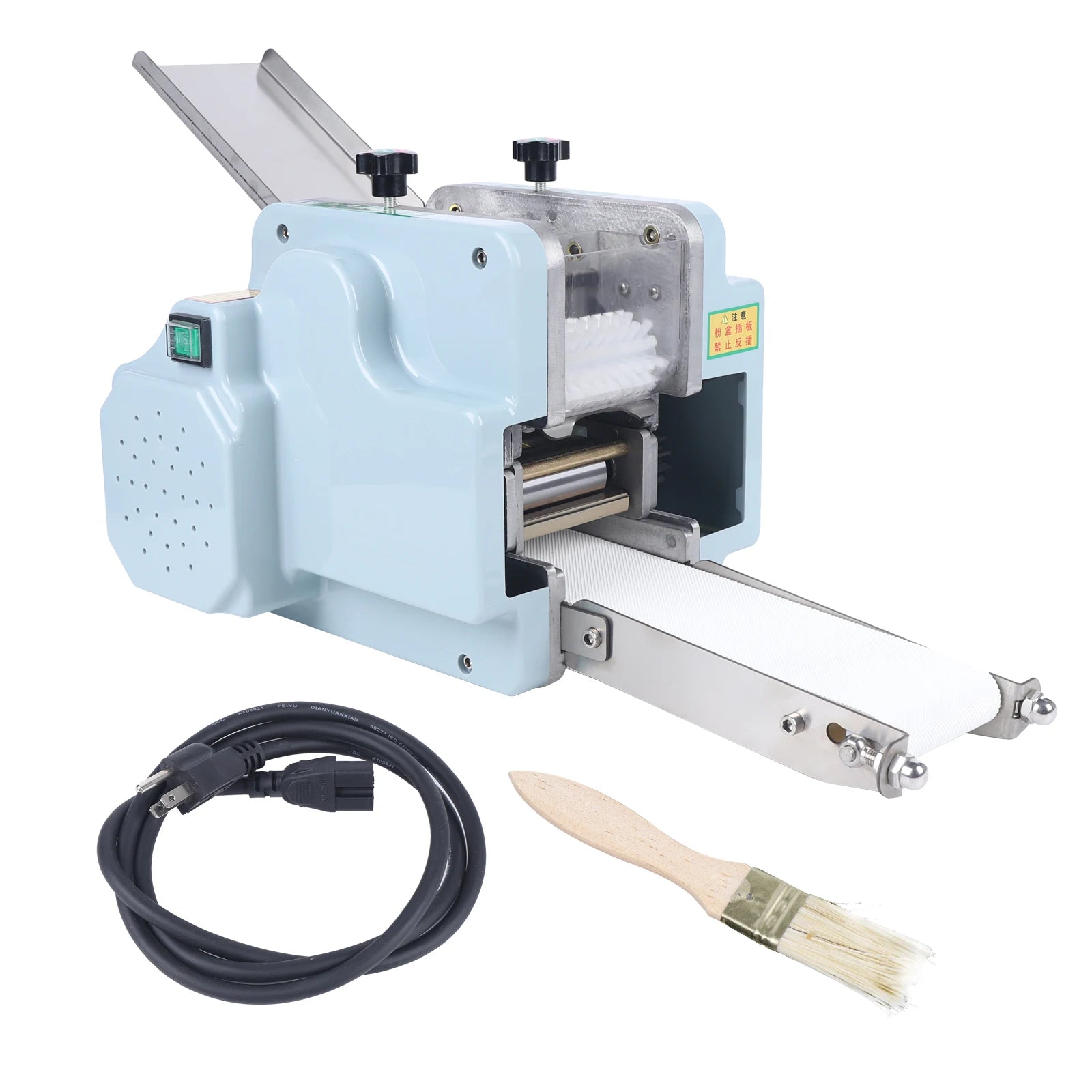 High-power dumpling wrapper machine, adjustable dough control, makes 50-60 skins per minute, perfect for homemade dumplings and