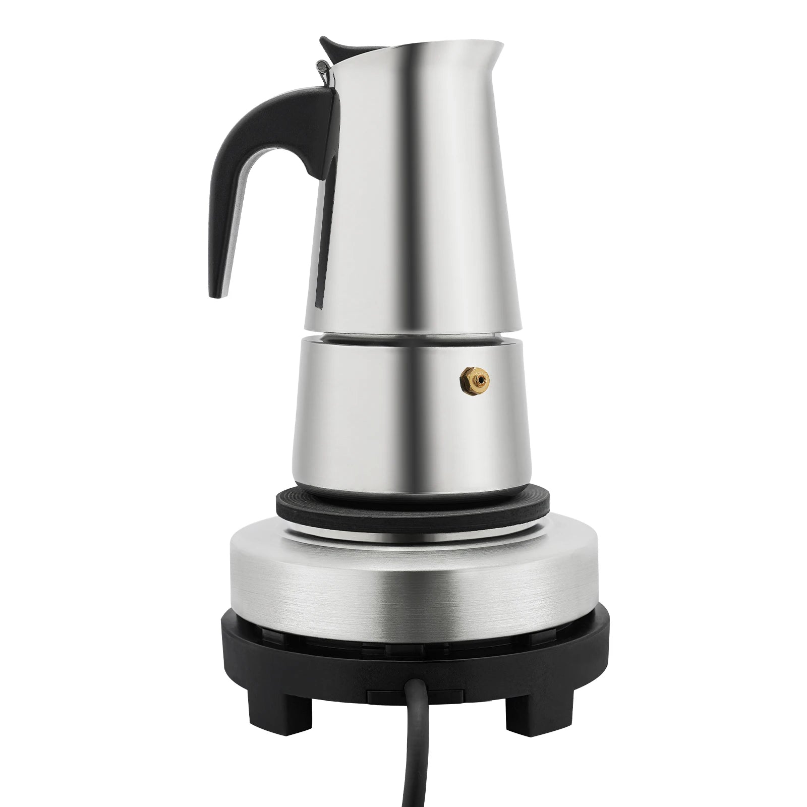 Stainless Steel Coffee Pot, Stovetop Espresso Maker, Percolator Italian Coffee Maker, 200ml/7oz/4 cup W/Electric Stove