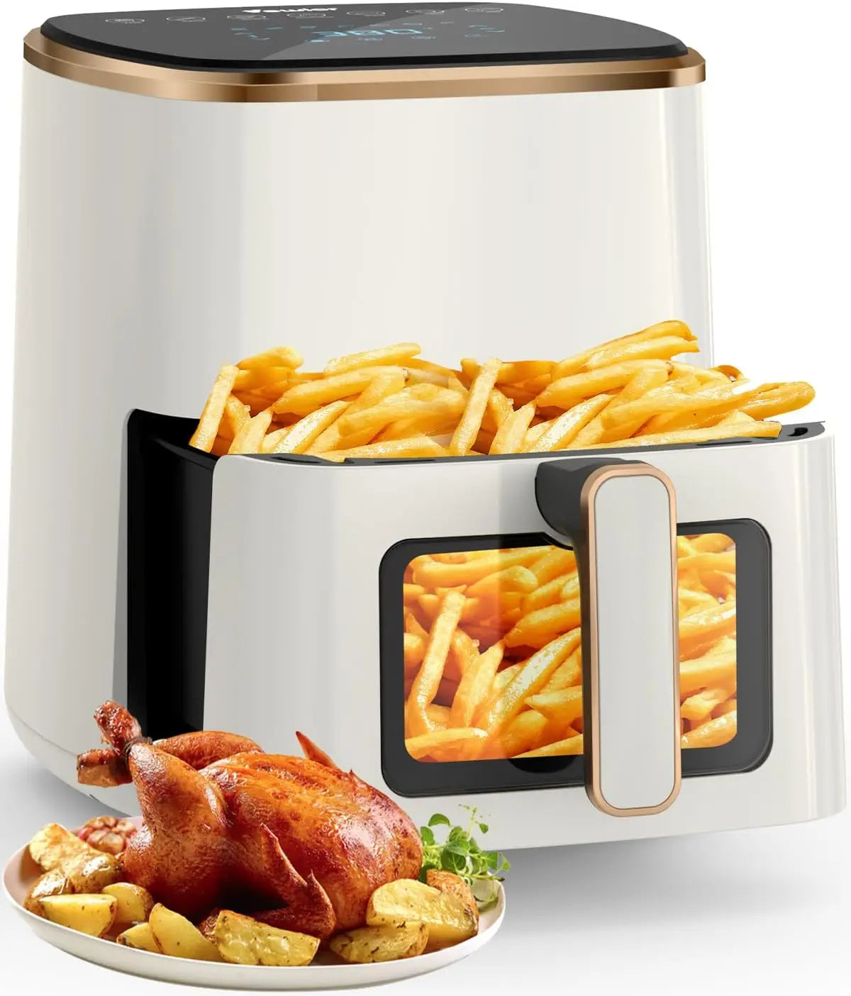Air Fryer Large   with Viewing Window with Smart Digital Touchscreen7 Custom Presets Non-stick