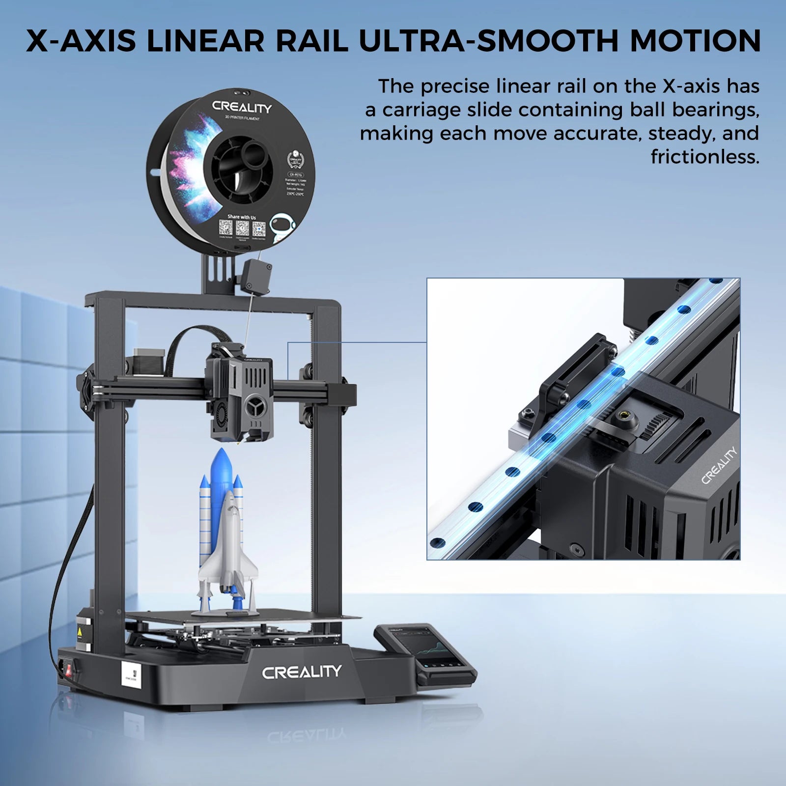 3D Printer 500mm/s MAX Printing X-axis Linear Rail CR Touch Auto Leveling Upgraded Sprite Direct Extruder