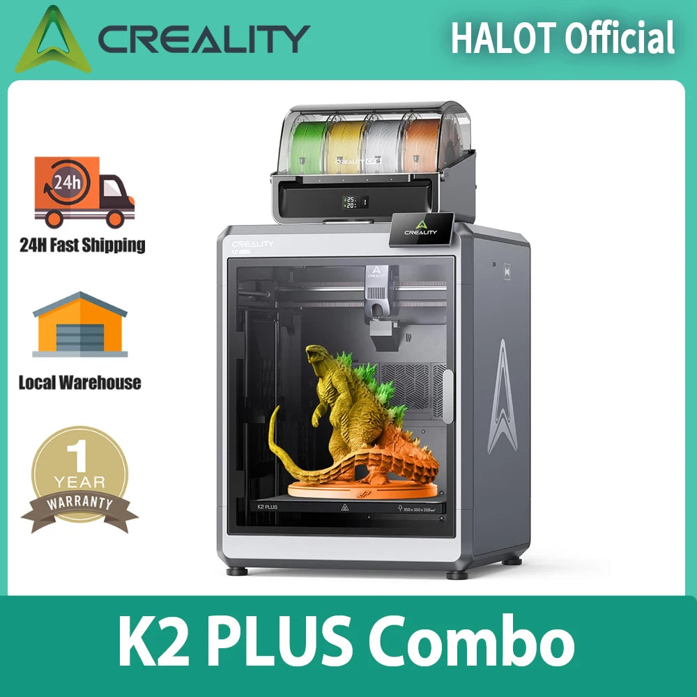 K2 Plus Combo 3D Printer with CFS 600mm/s Multi-Color Printing Apus Extruder Tilt Detection FOC Closed-Loop Motors
