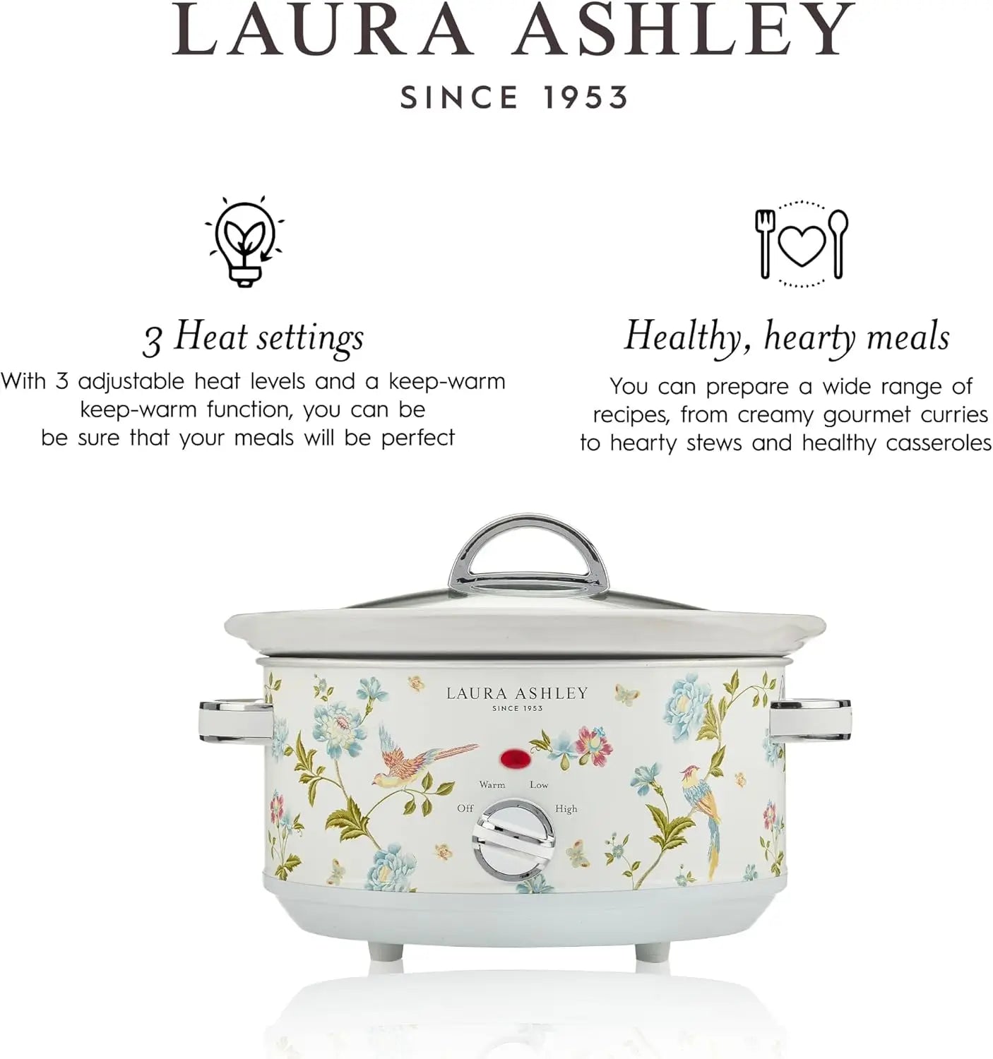 Slow Cooker - Large Slow Cooker 3.7 QT for 4 to 5 People - Energy Efficient Slow Cookers with 3 Heat Settings - Dishwasher Safe