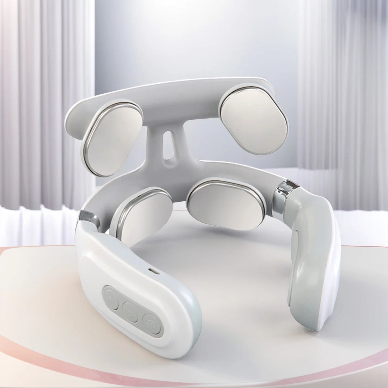 4-head Cervical Massager, USB Rechargeable, Electric Neck Massager with Heat Relaxation, Gifts for Women Men Dad Mom
