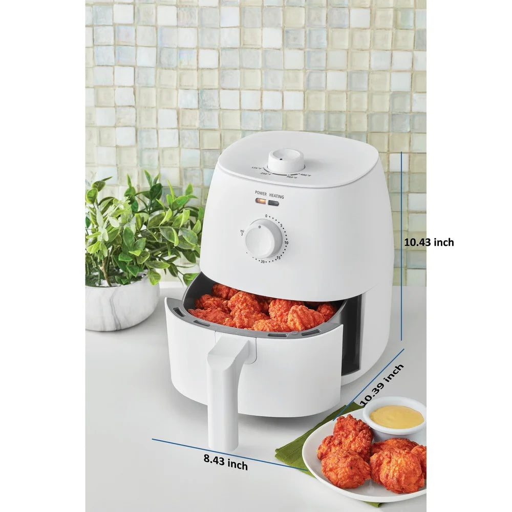 2.2 Quart Compact Air Fryer Automatic Shutoff Nonstick Basket Timer Adjustable Temperature Healthy Cooking Small Kitchen Dorm