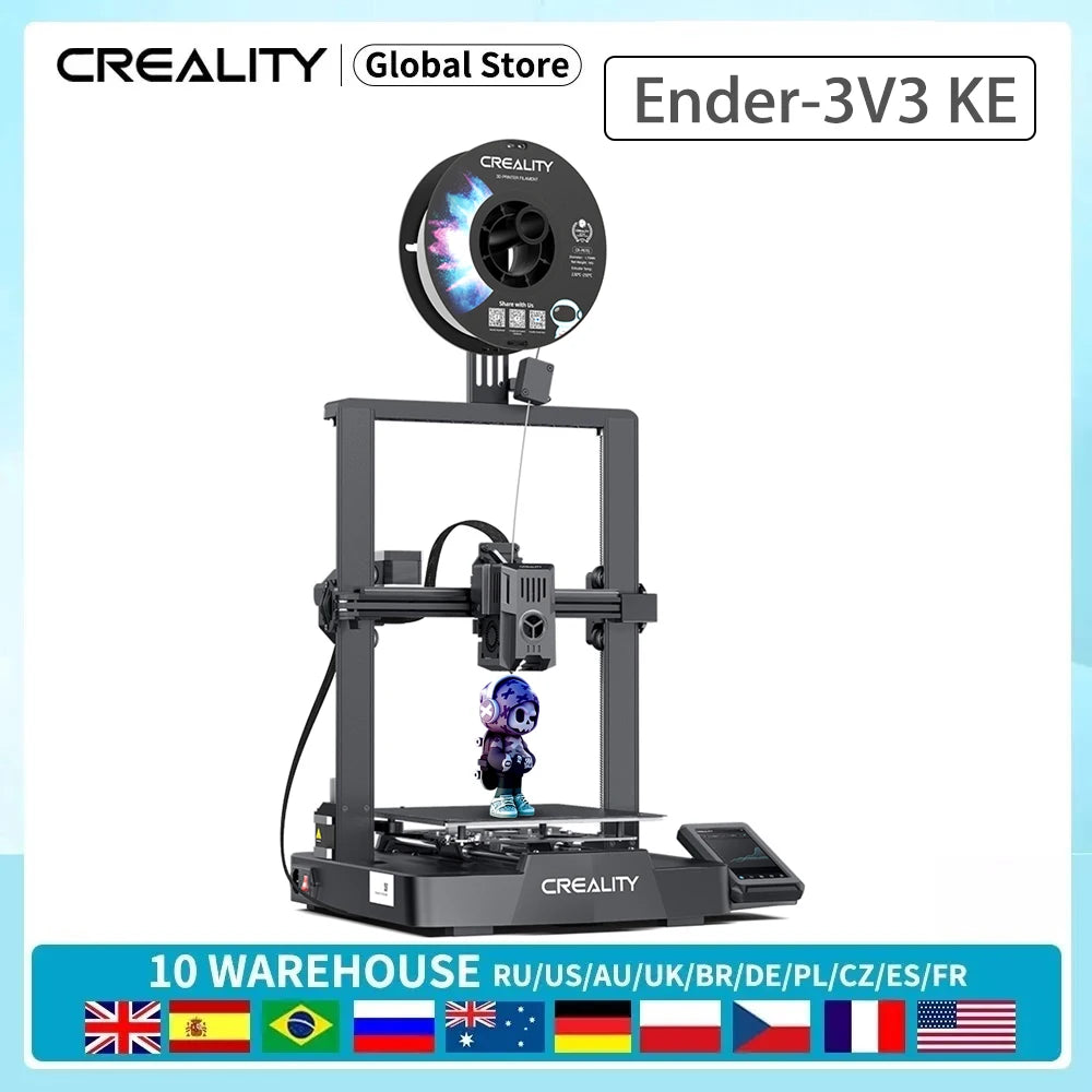 3D Printer 500mm/s Fast Printing Speed Smart Creality OS X-Axis Linear Rail Double Fans Smart Ul 60W