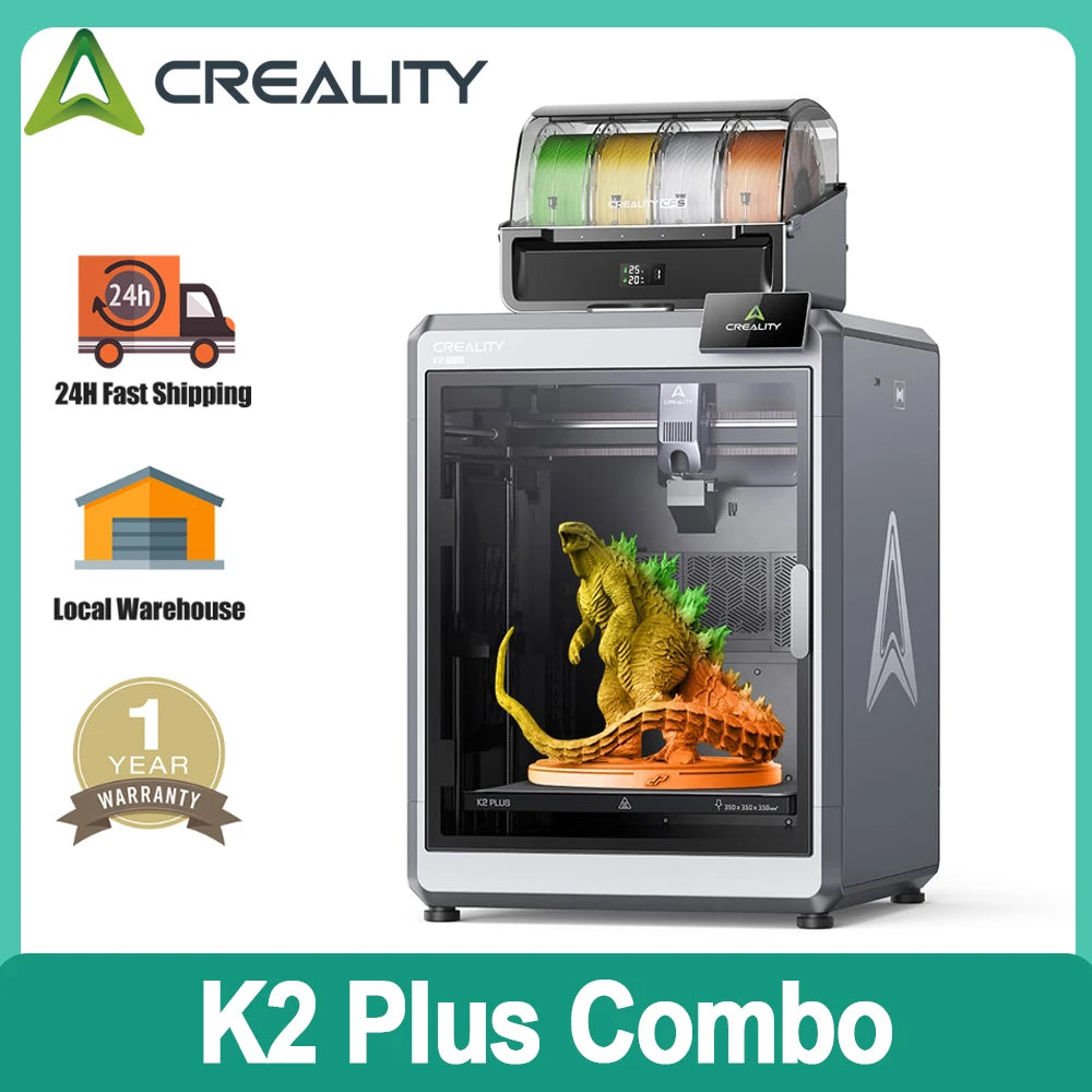 K2 Plus Combo 3D Printer with CFS 600mm/s Multi-Color Printing Apus Extruder Tilt Detection FOC Closed-Loop Motors