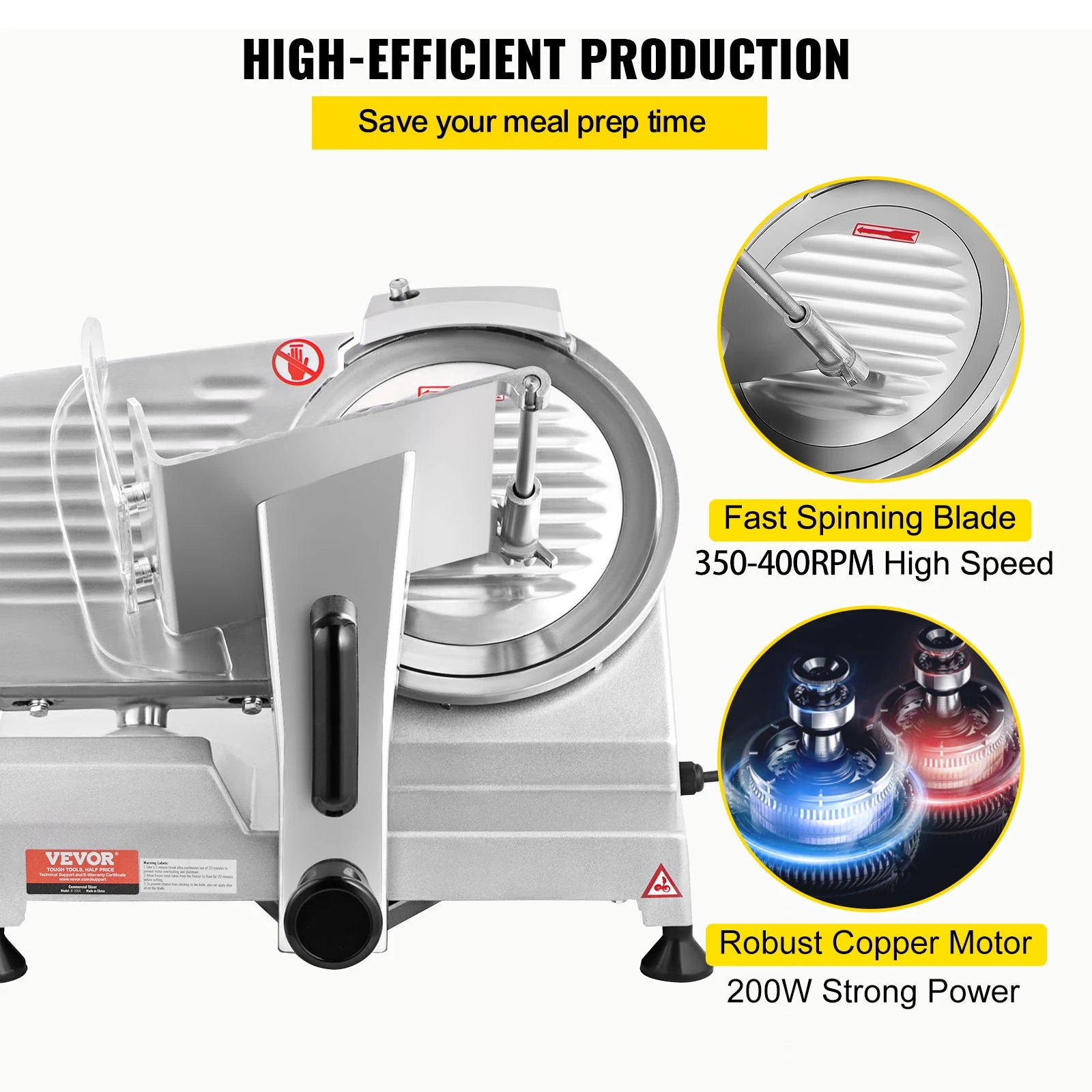 Meat Slicer 200W/240W/320W/340W Electric Deli Food Slicer Adjustable Thickness for Commercial Home Use Cut Meat Cheese