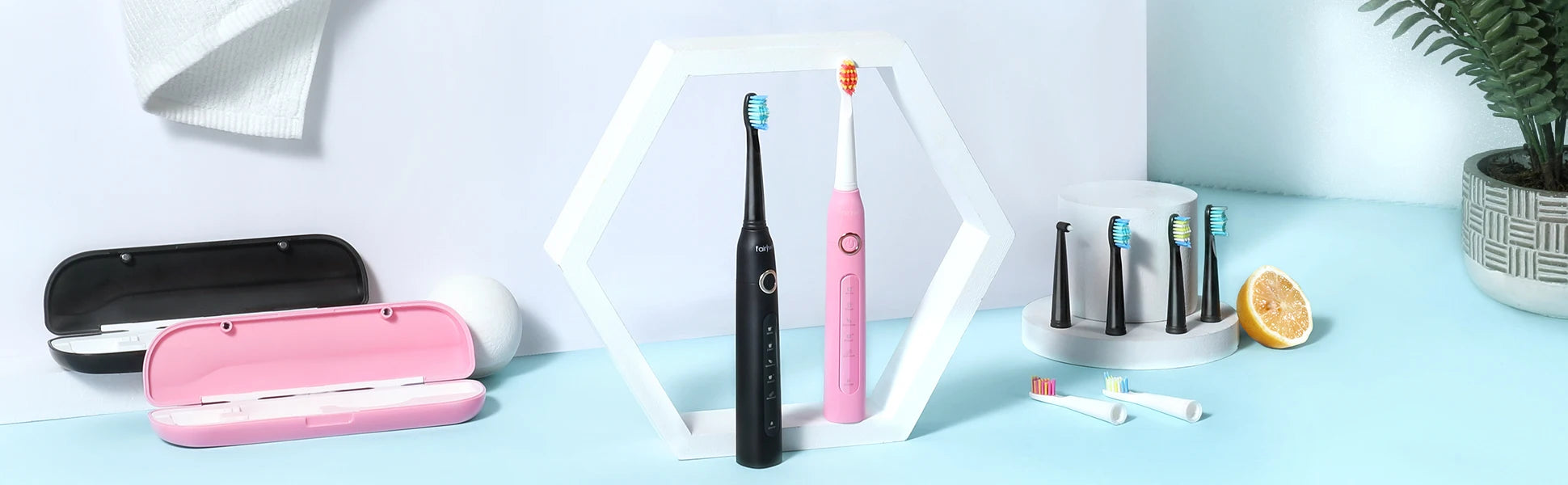 Fairywill Sonic Electric Toothbrush FW-D7 set USB Charge Toothbrushes case for Adult with tooth brush Heads 5 Mode Smart Time