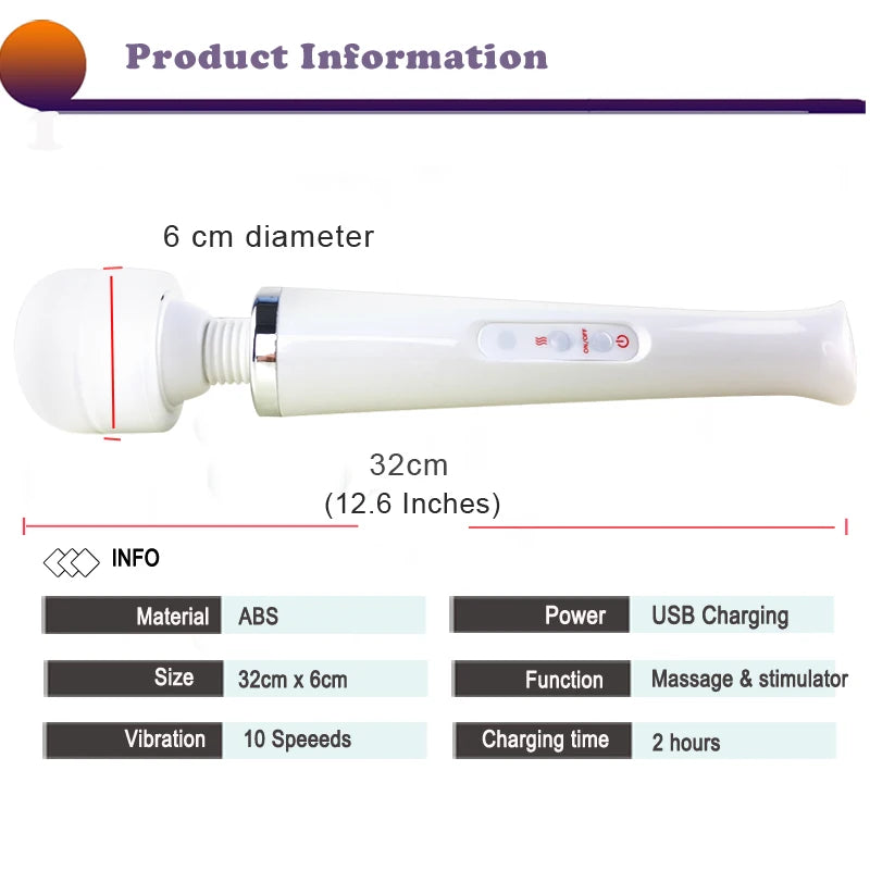 Powerful Magic Wand Vibrators for Women, Clitori Stimulator, Big AV Stick Vibrator,Female G Spot Massager Adult Sex Toys for Woman
