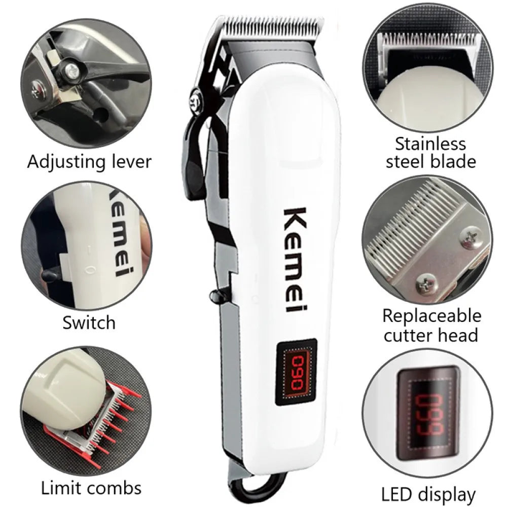 Electric Hair Clipper Hair Cut, Matching Wireless Trimmer, Professional Clipper Machine. Rechargeable Hair Cut Barber