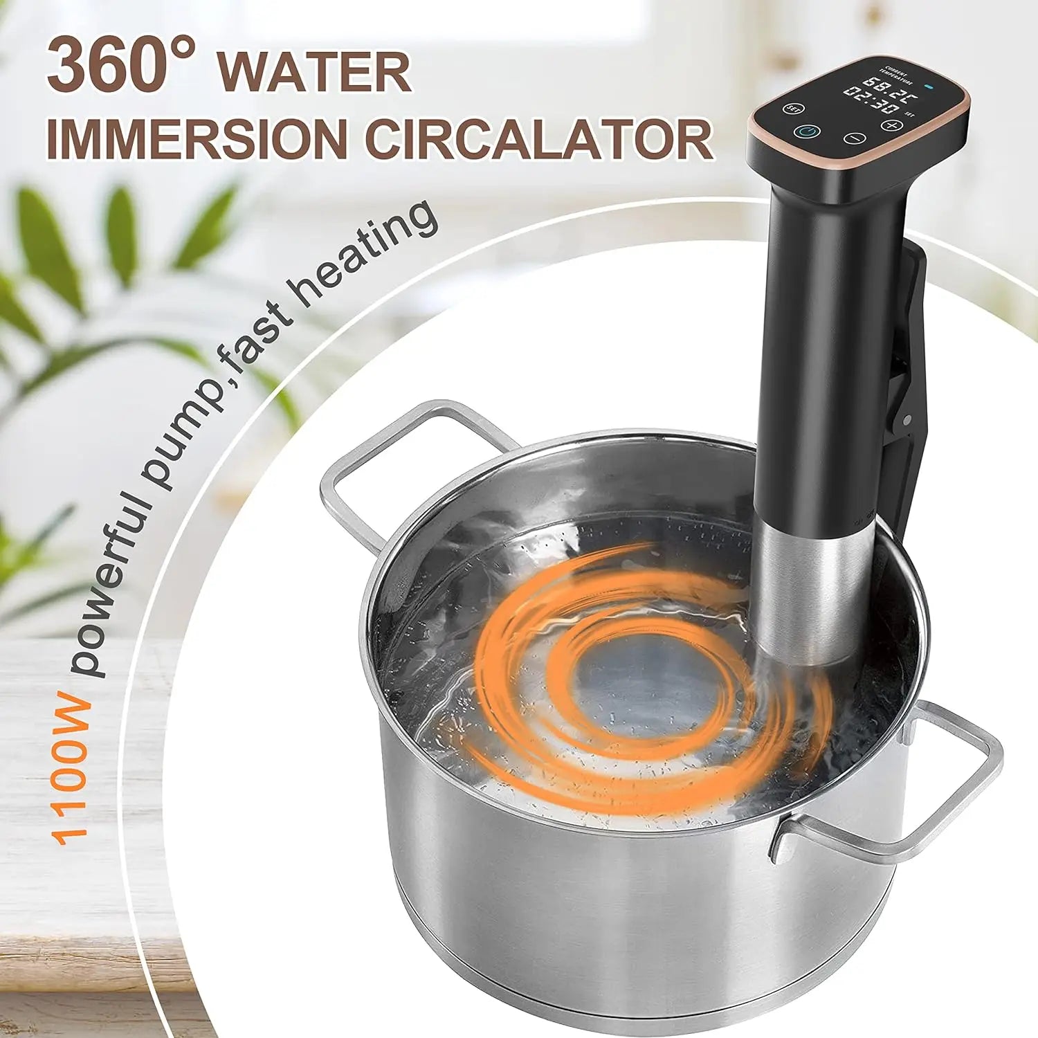 Sous Vide Cooker, Sous Vide Machine 1100 W, Immersion Circulator Precisional Cooker with Touch Control, Accurate Temperature