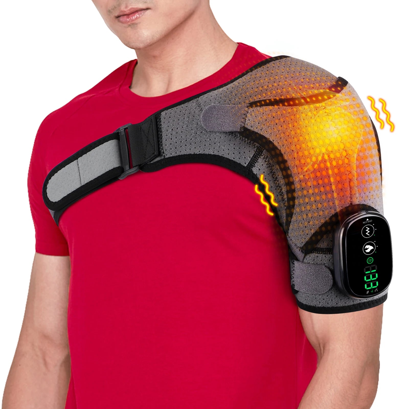 Electric Heating Pad, Shoulder Vibration Massager, Physiotherapy Arthritis, Joint Pain Relief Belt Elbow Support Brace Thermal Wrap