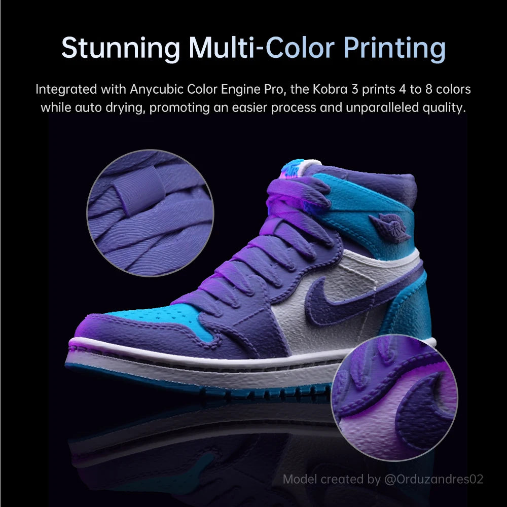 Kobra 3 600mm/s Max Print Speed FDM 3d Printer 25-Point Automatic Leveling With 9.8 x8.7 x 8.7inch Print Size