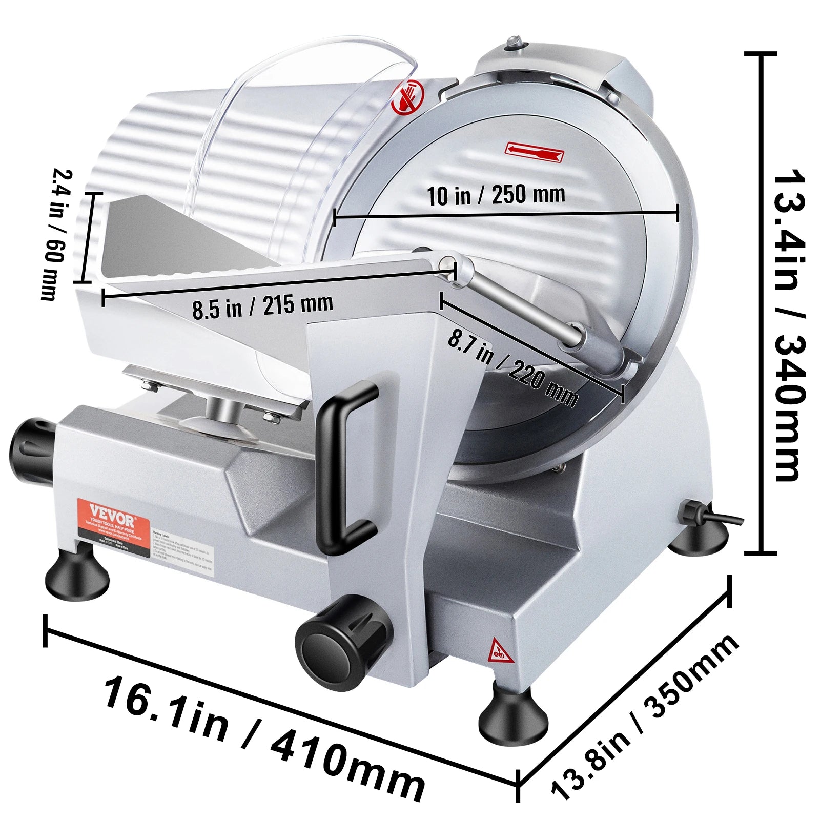 Meat Slicer 200W/240W/320W/340W Electric Deli Food Slicer Adjustable Thickness for Commercial Home Use Cut Meat Cheese