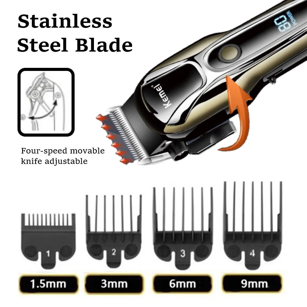 Clipper Electric Hair Trimmer for men, Electric shaver professional, Men's Hair cutting machine,  Wireless barber trimmer