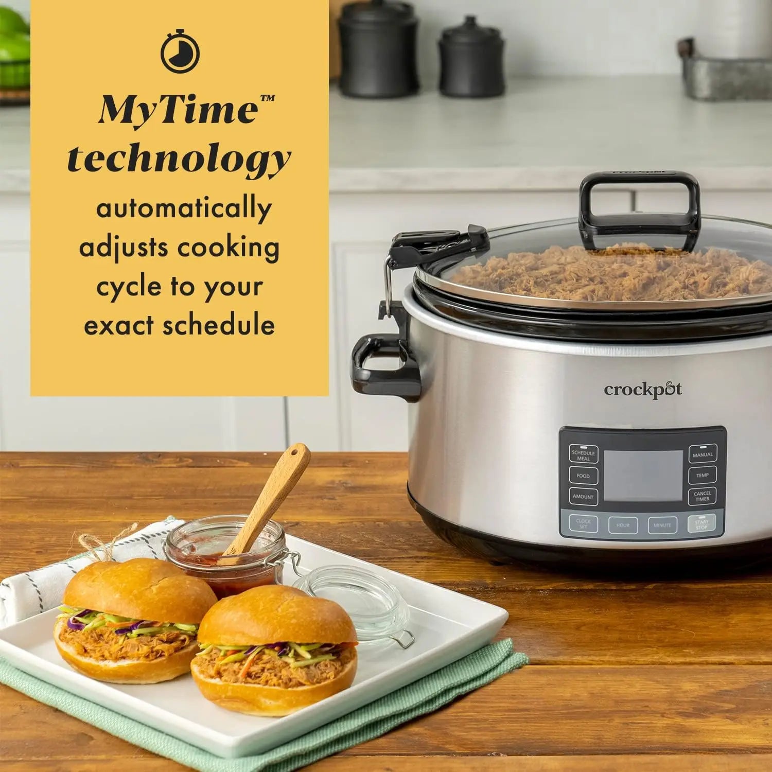 7-Quart Slow Cooker, Portable Programmable with Timer, Locking Lid, Stainless Steel; an Essential Kitchen Appliance, Perfect for large groups