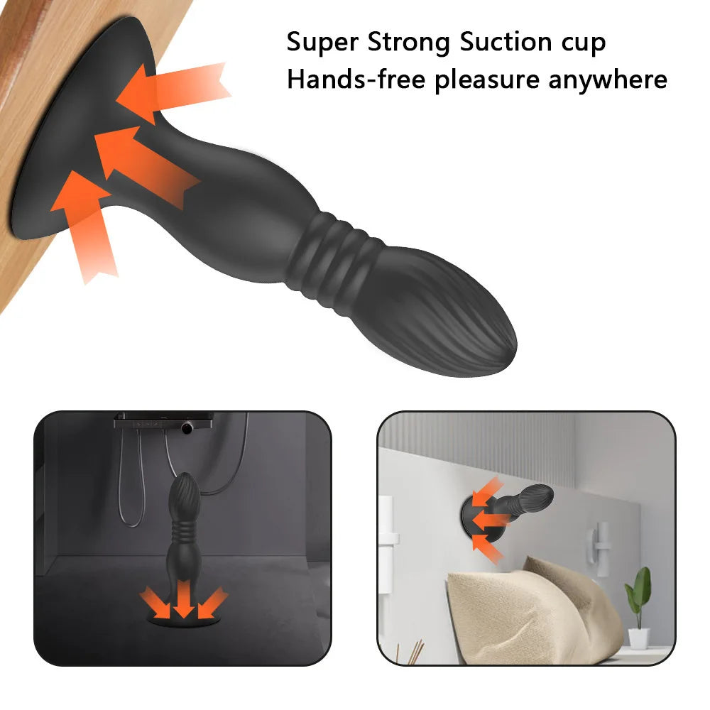 Remote Control, Thrusting Prostate Massager, Anal Vibrator, Wireless Control Butt Plug, Suction Cup Masturbator Sex Toys for Couple