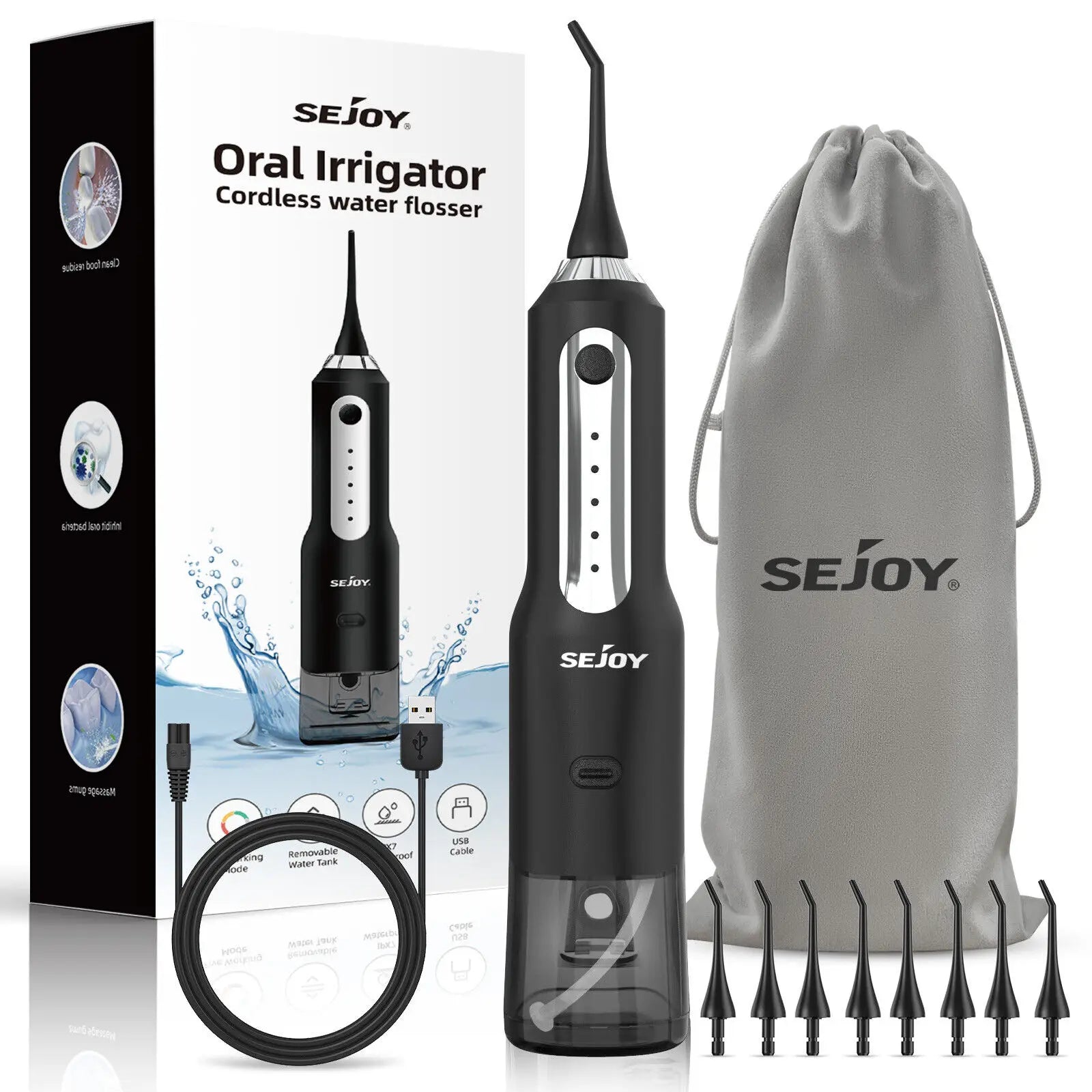 SejoyWater Flosser Teeth Washing Machine Home Dental Oral lrrigator 4 Colors Thread Teeth Pick Mouth 5 Modes USB Rechargeable