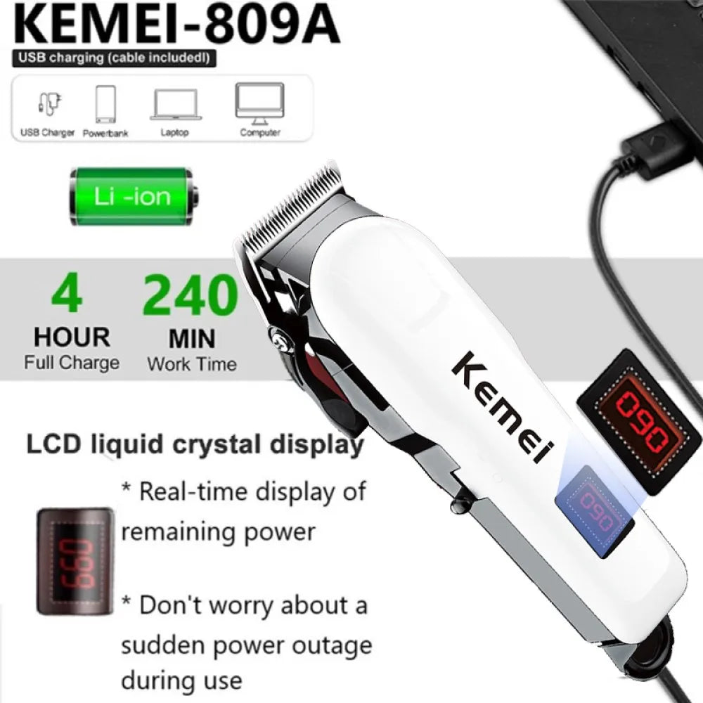 Electric Hair Clipper Hair Cut, Matching Wireless Trimmer, Professional Clipper Machine. Rechargeable Hair Cut Barber