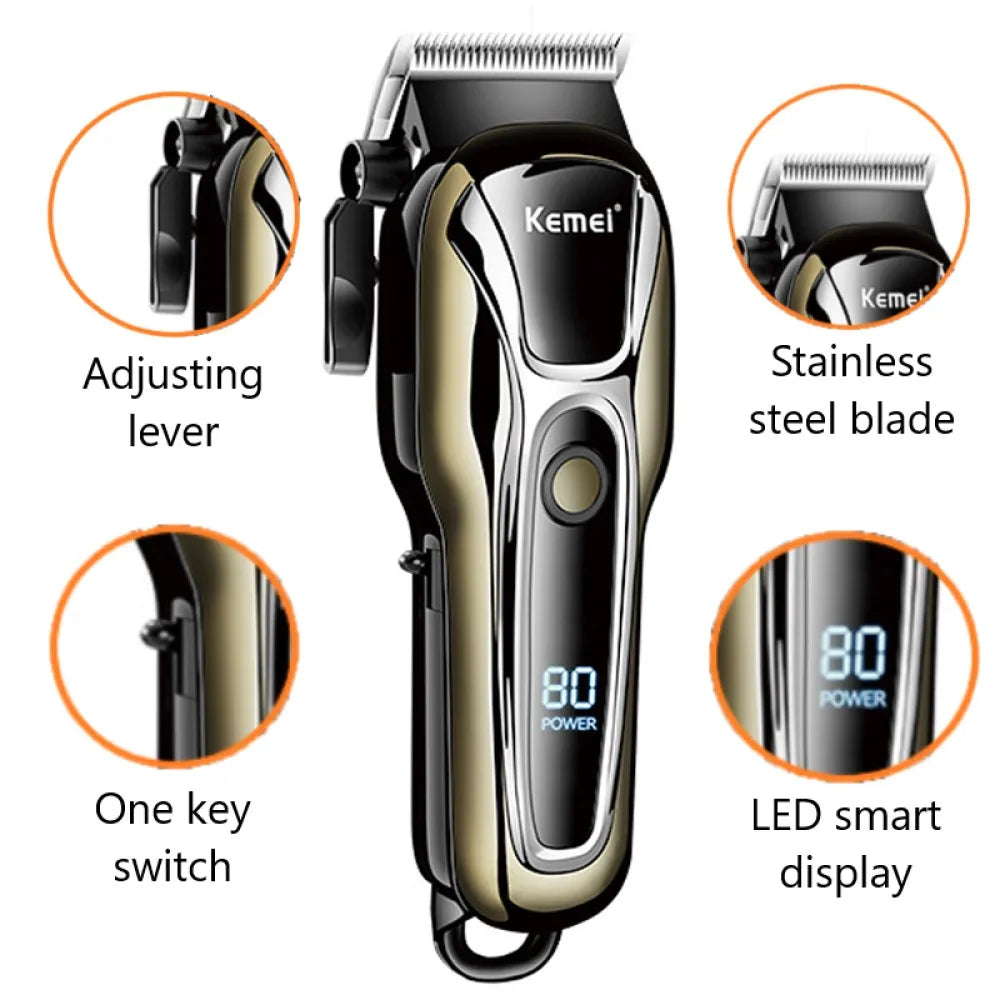 Clipper Electric Hair Trimmer for men, Electric shaver professional, Men's Hair cutting machine,  Wireless barber trimmer