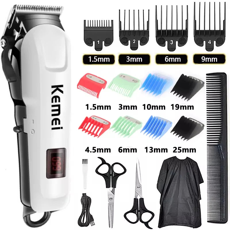Electric Hair Clipper Hair Cut, Matching Wireless Trimmer, Professional Clipper Machine. Rechargeable Hair Cut Barber