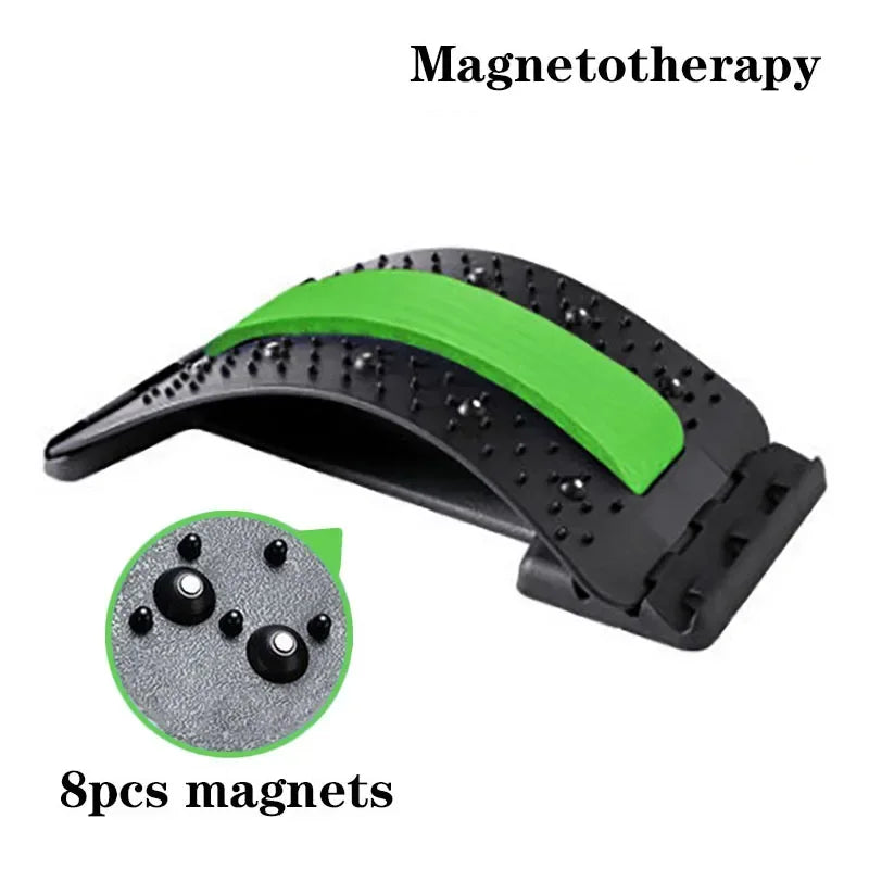 Back Massager, Magnetotherapy, Multi-Level Adjustable Stretcher Waist Neck Fitness Lumbar Cervical Spine Support Pain Relief