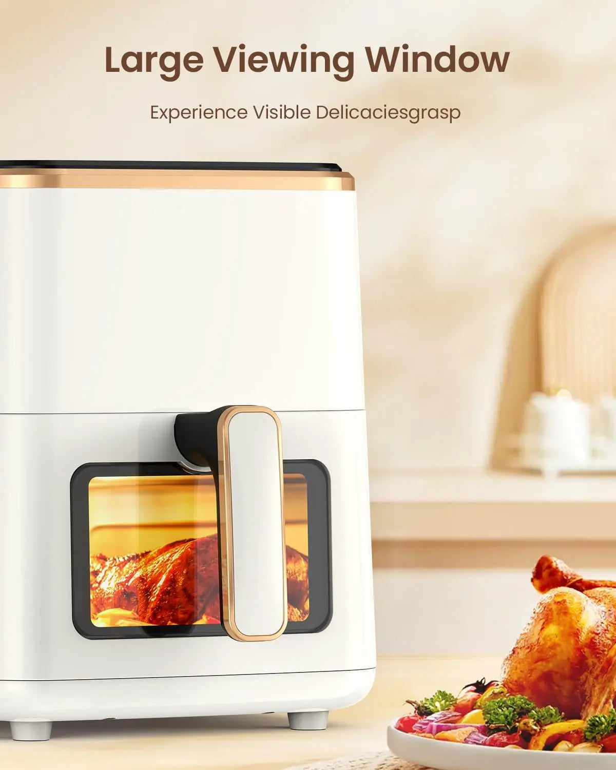 Air Fryer Large   with Viewing Window with Smart Digital Touchscreen7 Custom Presets Non-stick