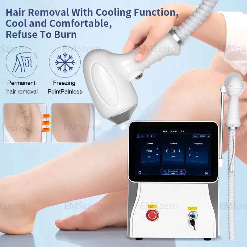Freezing Point, Private Parts, Body, Face, 808nm Diode Laser Hair Removal Machine, Multifunction Permanent Painless Epilator