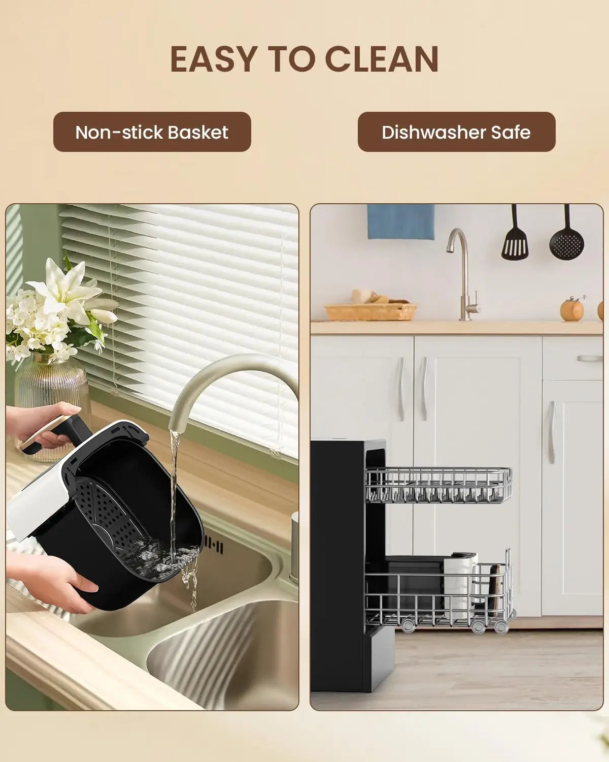 Air Fryer Large   with Viewing Window with Smart Digital Touchscreen7 Custom Presets Non-stick