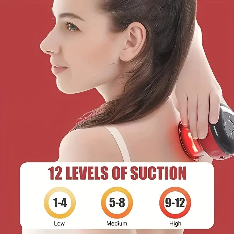 "Wireless Charging Intelligent Vacuum Cupping Device with High Suction & Hot Compress"
