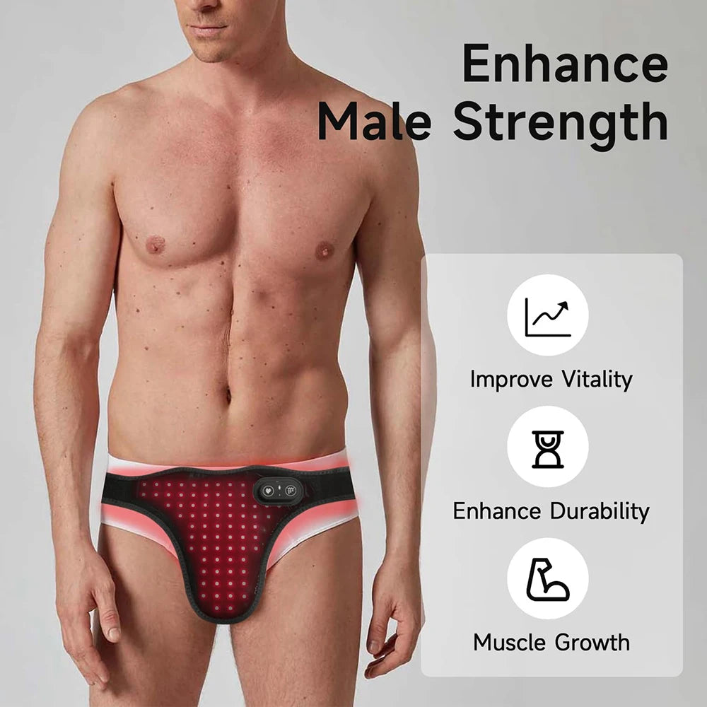 Red Light Therapy Belt 660nm & 850nm Heating Massage for Prostate Therapy Device Abdomen Hand Pain Relief Hormonal Balance USB-C